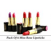 Pack Of 6 Miss Rose Lipsticks For Her
